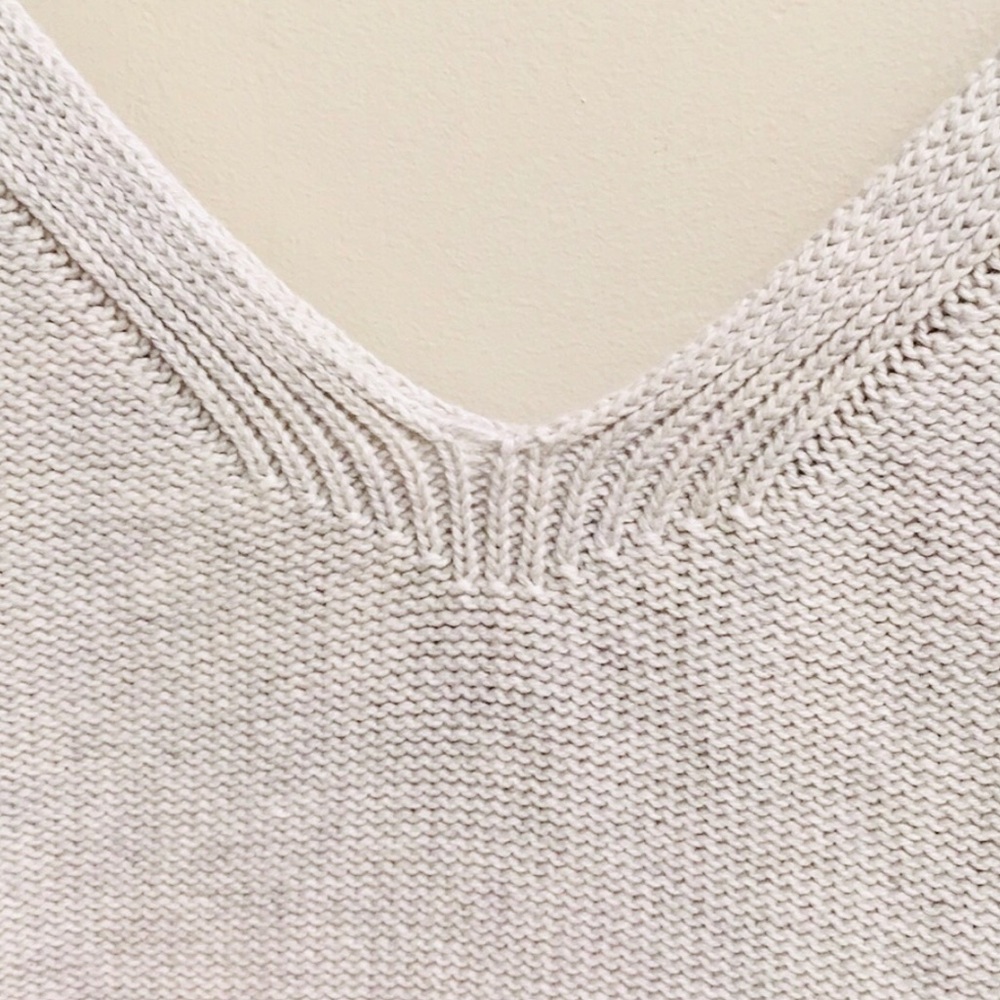 New J Crew Gray Tie Shoulder Sweater Tank Size L - Picture 2 of 5